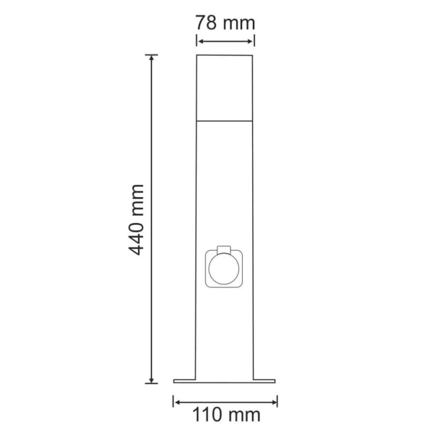 Außenlampe mit Steckdose NEW YORK 1xE27/12W/230V IP44 44 cm Anthrazit