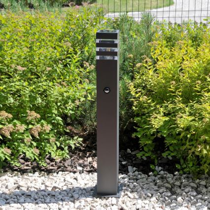 Außenleuchte mit Sensor TEKSAS 1xE27/12W/230V IP44 74 cm Anthrazit