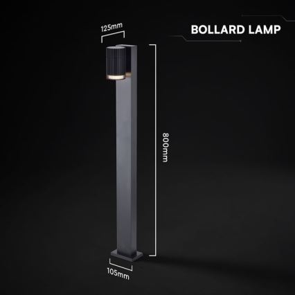 Außenleuchte 1x GU10/10 W/230 V, IP44, 80 cm, schwarz