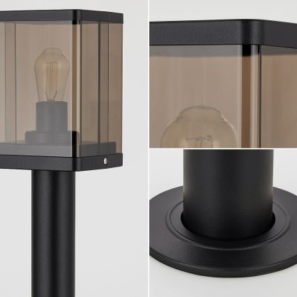 Außenleuchte 1xE27/60W/230V IP44 schwarz/rauchbraun