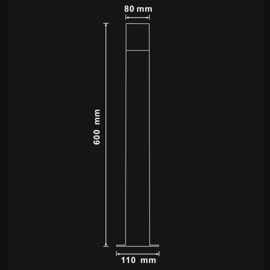 Außenleuchte DALLAS 1xE27/12W/230V IP44 60 cm Graphit