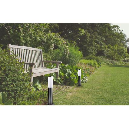 Außenleuchte LIVIA 1xE27/10W/230V 45 cm IP44 silber