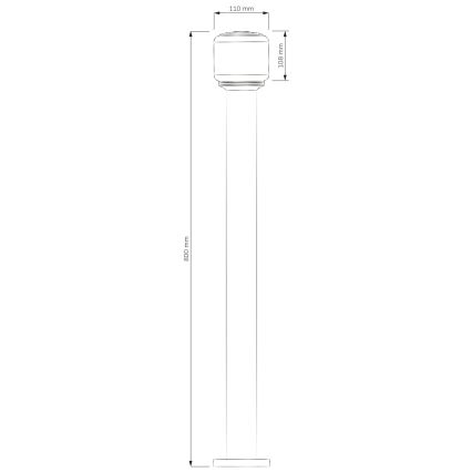 Außenleuchte MADRID 1xE27/12W/230V 80 cm IP44 schwarz