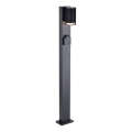 Außenleuchte mit SCHUKO-Steckdose 1xGU10/10W/230V IP44 80 cm schwarz