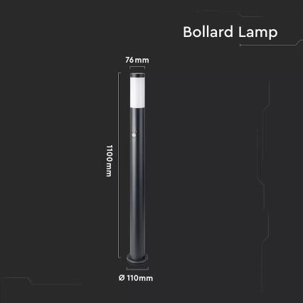 Außenleuchte mit Sensor 1xE27/60W/230V IP44 110cm schwarz