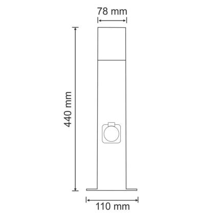 Außenleuchte mit Steckdose NEW YORK 1xE27/12W/230V IP44 44 cm anthrazit