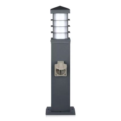 Außenleuchte mit Steckdosen SCHUKO 1xE27/13W/230V IP44
