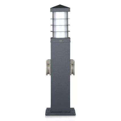 Außenleuchte mit Steckdosen SCHUKO 1xE27/13W/230V IP44