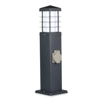 Außenleuchte mit Steckdosen SCHUKO 1xE27/13W/230V IP44