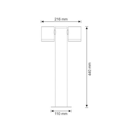 Außenleuchte PINO 2xGU10/10W/230V IP44 44 cm