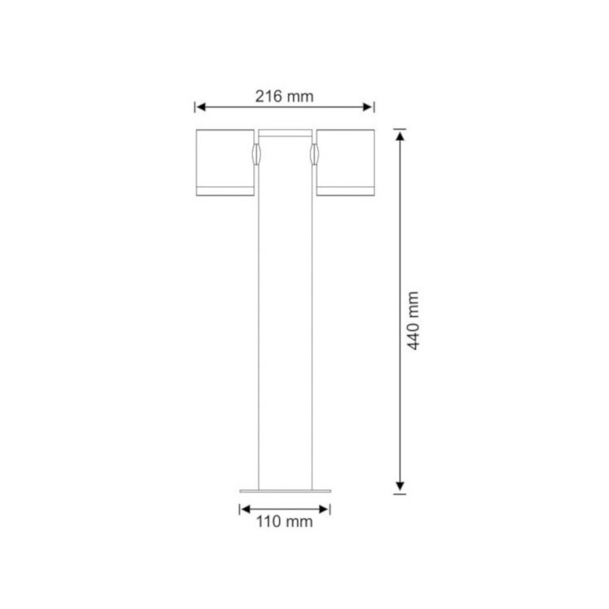 Außenleuchte PINO 2xGU10/10W/230V IP44 44 cm