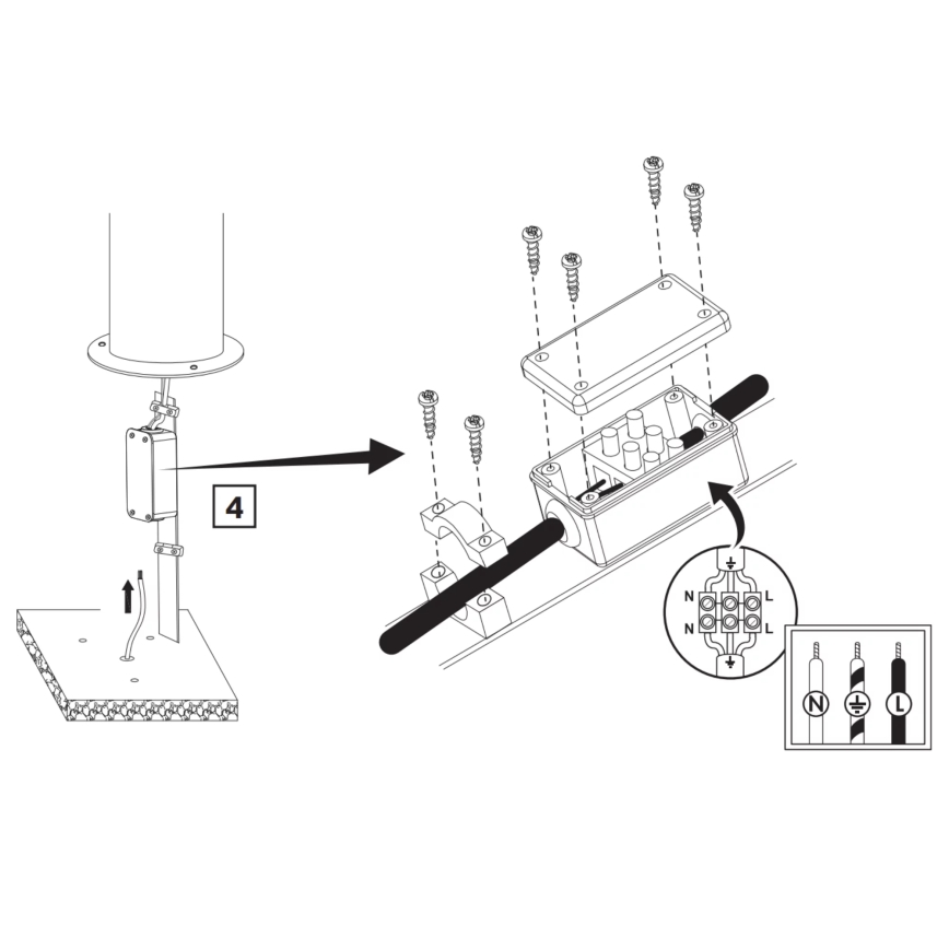 Außenleuchte RINO 1xE27/12W/230V IP54 44 cm schwarz