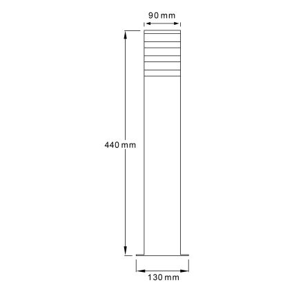 Außenleuchte TEKSAS 1xE27/12W/230V IP44 44 cm Graphit