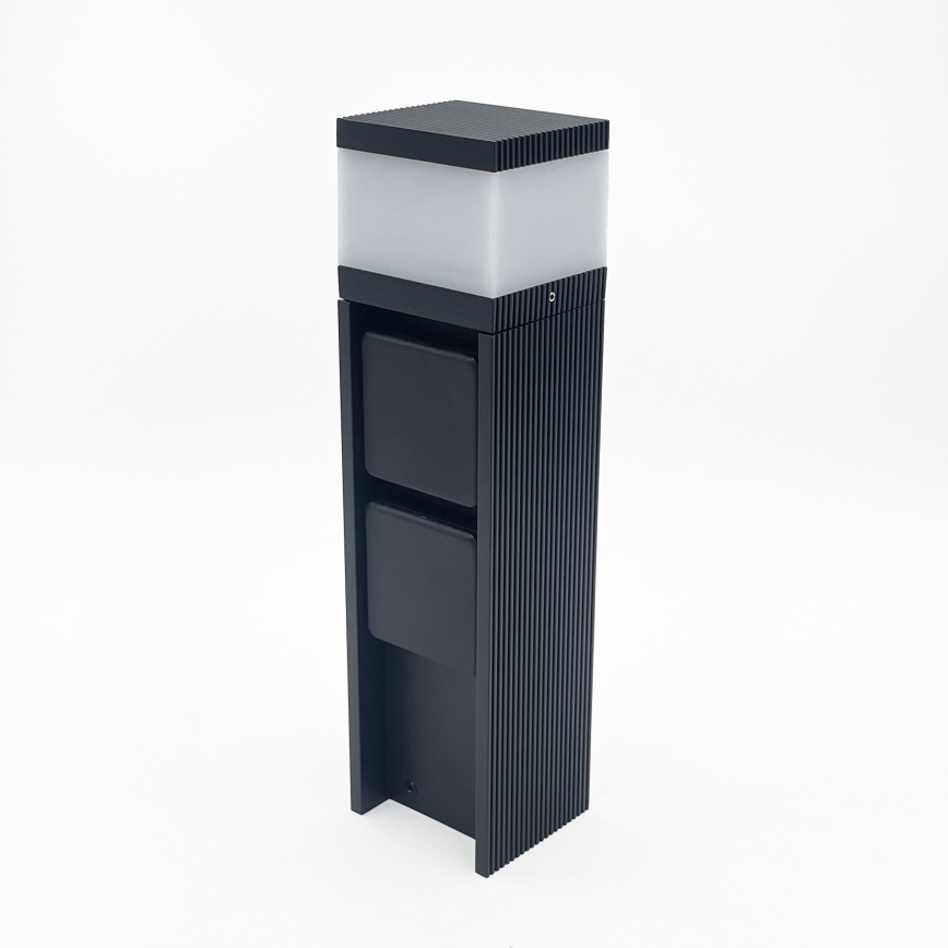 Außenleuchte VESPER mit 2 Steckdosen, 1xG9/5W/230V, IP44, 30 cm, schwarz