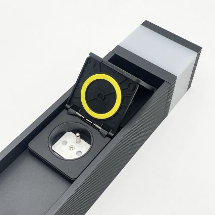 Außenleuchte VESPER mit 2 Steckdosen, 1xG9/5W/230V, IP44, 30 cm, schwarz