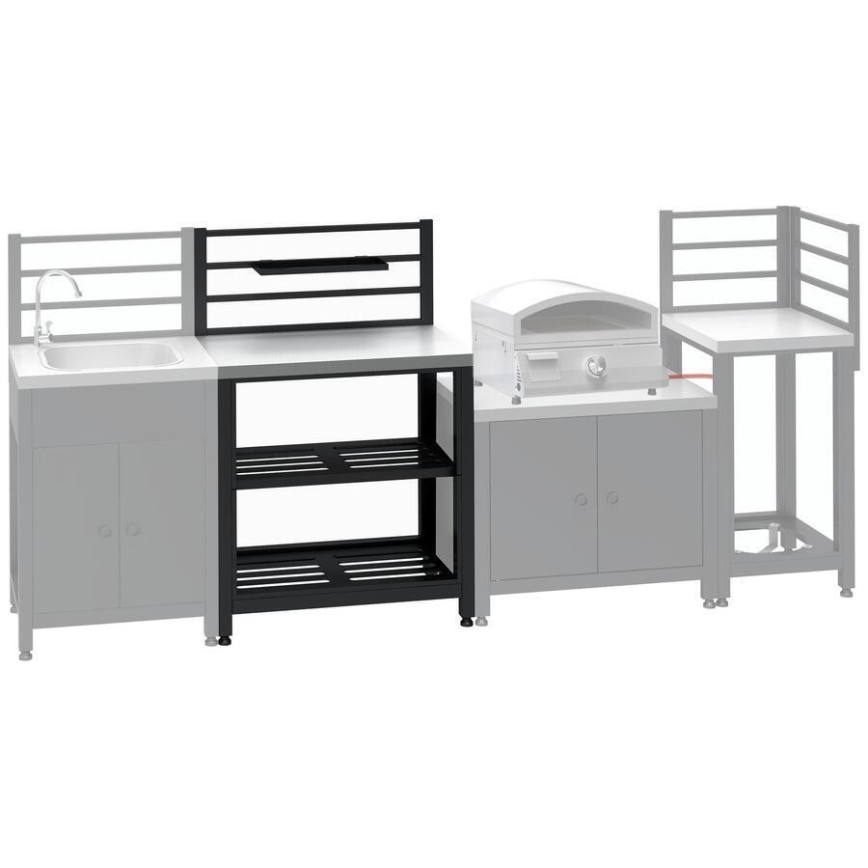 Außenmodul Tisch 80x47x123 cm schwarz/Edelstahl