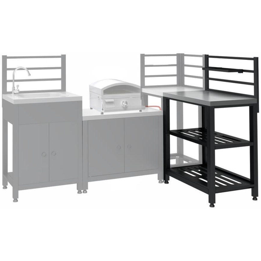 Außenmodul Tisch 80x47x123 cm schwarz/Edelstahl