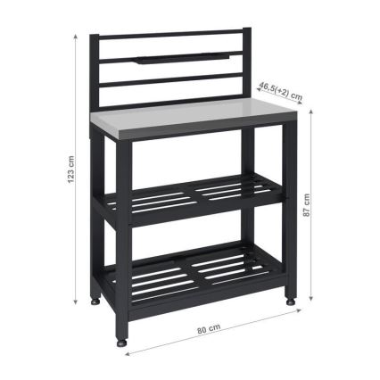Außenmodul Tisch 80x47x123 cm schwarz/Edelstahl