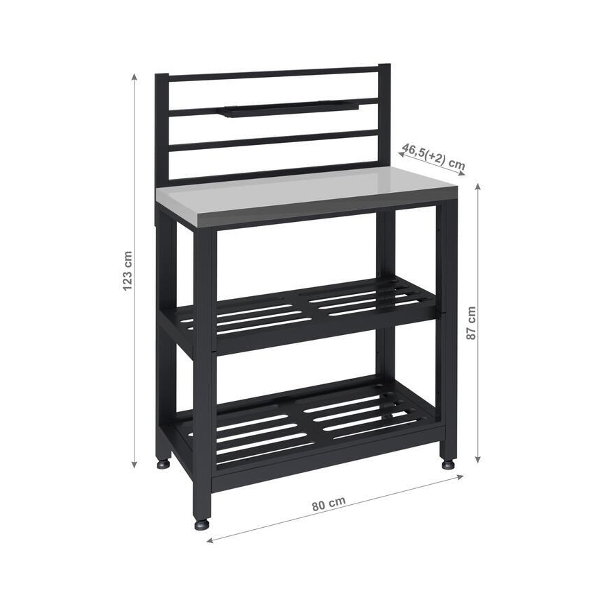 Außenmodul Tisch 80x47x123 cm schwarz/Edelstahl