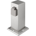 Außensteckdosensäule 2-fach 230V IP44 mattchrom eckig