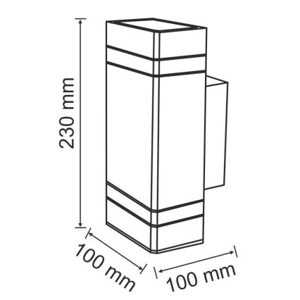 Außenwandbeleuchtung GILBERT 2xGU10/10W/230V IP44