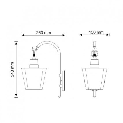 Außenwandbeleuchtung GIZA 1xE27/10W/230V IP44