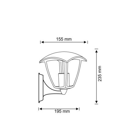 Außenwandbeleuchtung IGMA 1xE27/12W/230V IP44