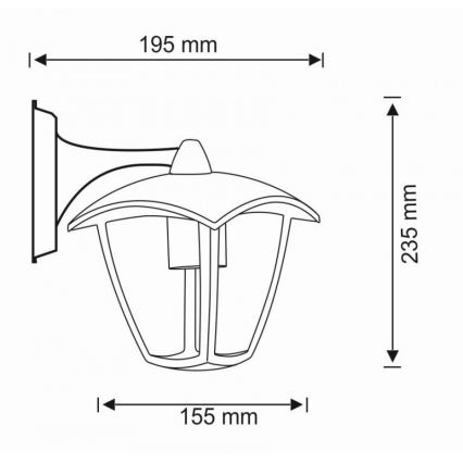 Außenwandbeleuchtung IGMA 1xE27/12W/230V IP44