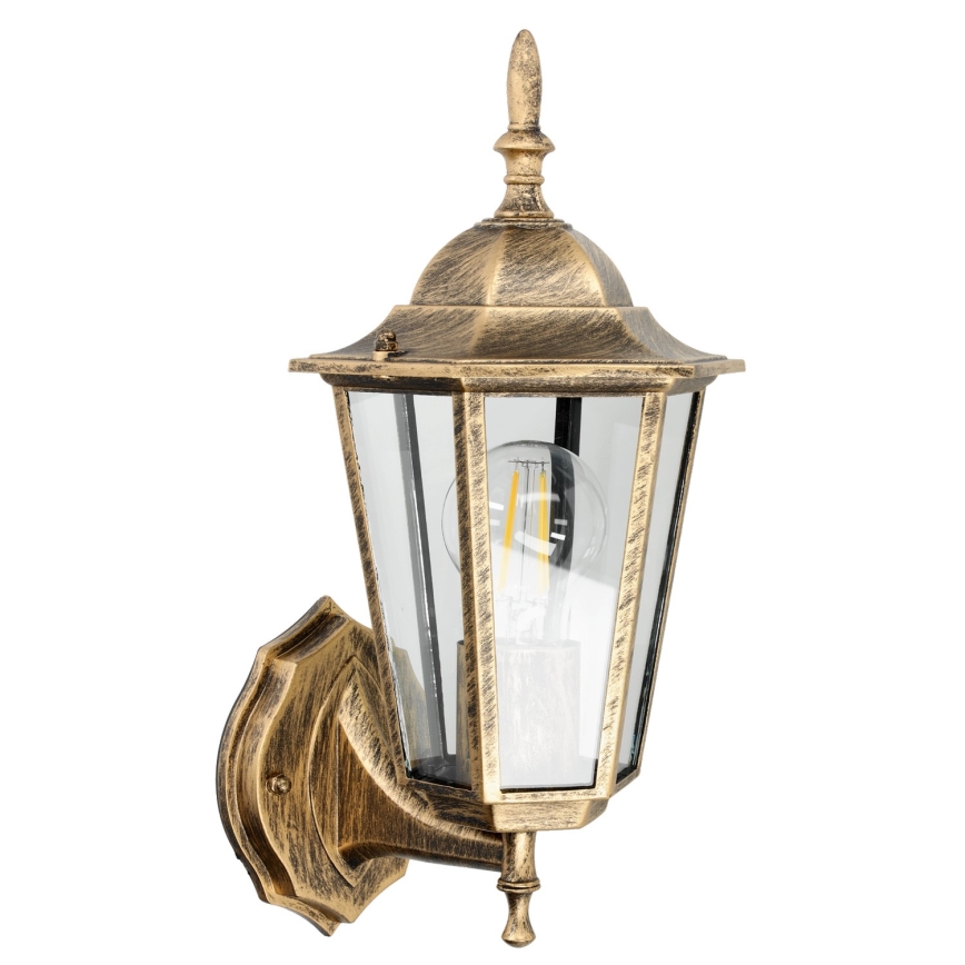 Außenwandleuchte 1xE27/60W/230V IP44 golden