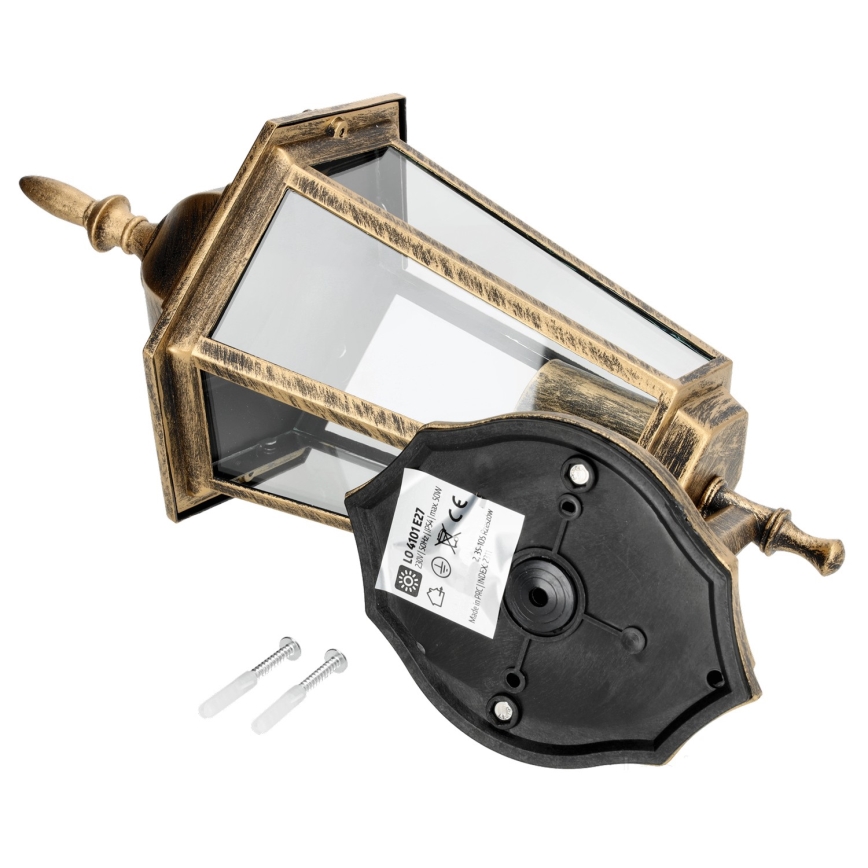 Außenwandleuchte 1xE27/60W/230V IP44 golden