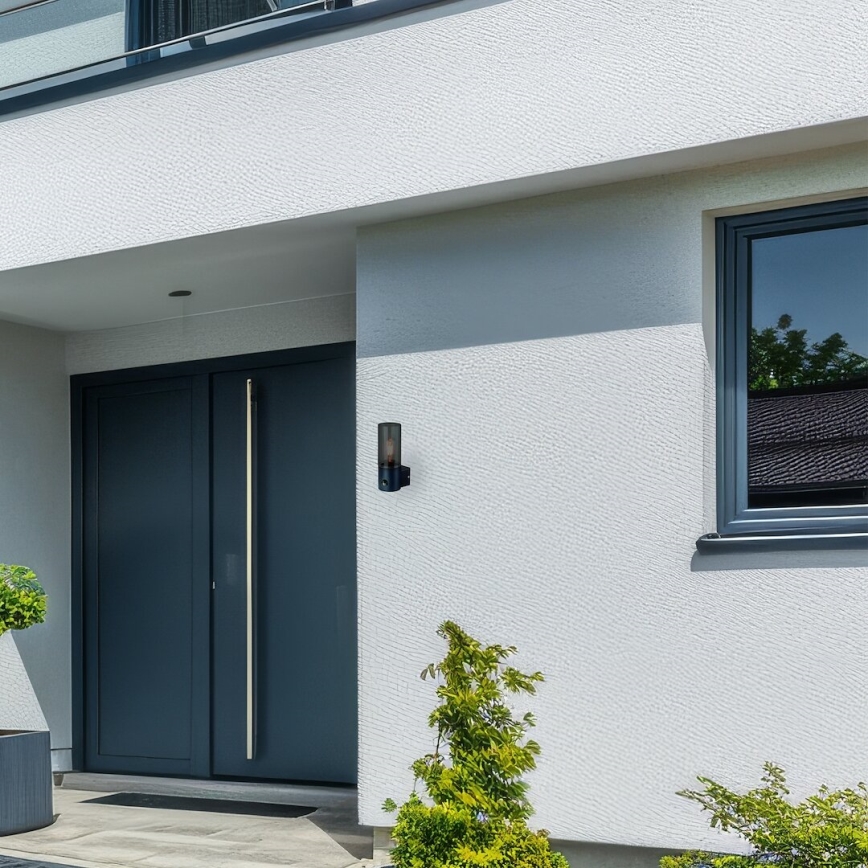 Außenwandleuchte mit Bewegungsmelder HARLEM 1xE27/60W/230V IP44 schwarz