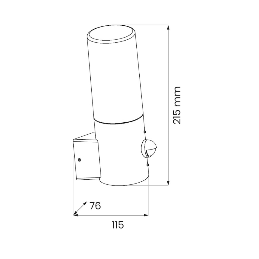Außenwandleuchte mit Bewegungsmelder HARLEM 1xE27/60W/230V IP44 schwarz
