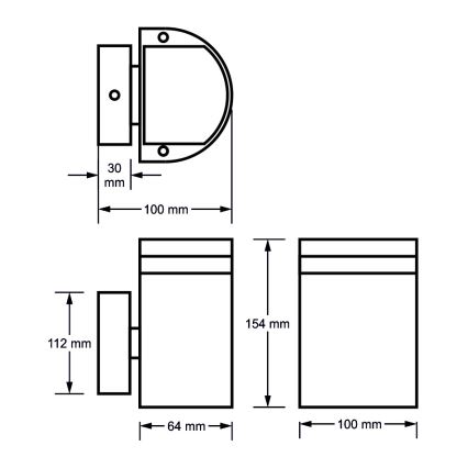 Außenwandleuchte KORTEK 1xGU10/30W/230V IP54 grau