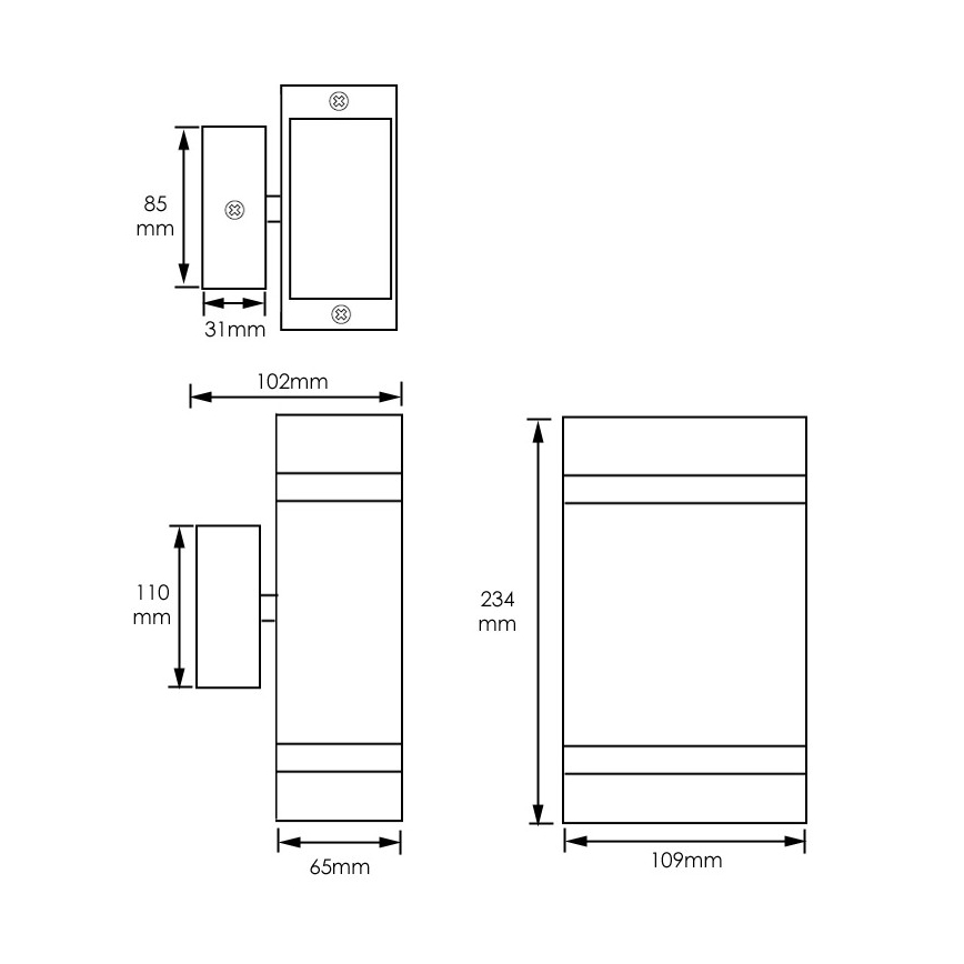 Außenwandleuchte LITEK 2xGU10/30W/230V IP44 schwarz