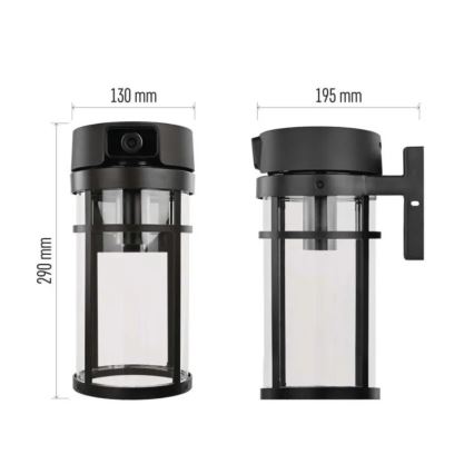 Außenwandleuchte mit Kamera GOSMART 1xE27/15W/230V Wi-Fi IP44