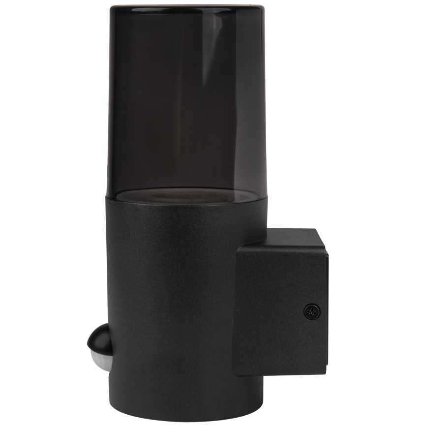 Außenwandleuchte mit Bewegungs- und Dämmerungssensor 1xE27/40W/230V IP44 schwarz/rauchfarben