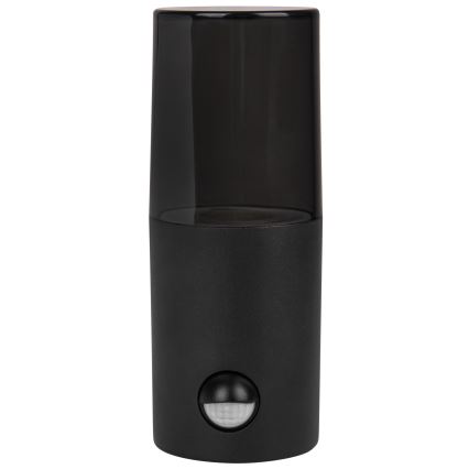 Außenwandleuchte mit Bewegungs- und Dämmerungssensor 1xE27/40W/230V IP44 schwarz/rauchfarben