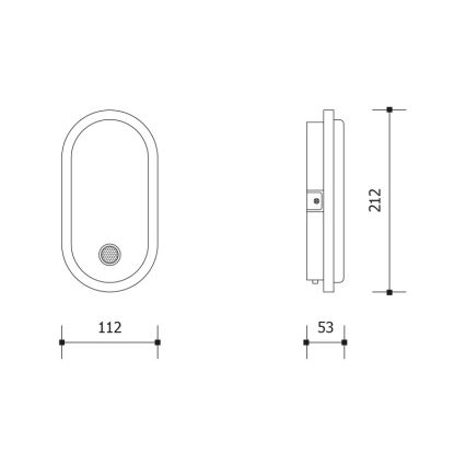 LED-Außenwandleuchte mit Bewegungs- und Dämmerungssensor OVAL LED/10W/230V IP65 weiß