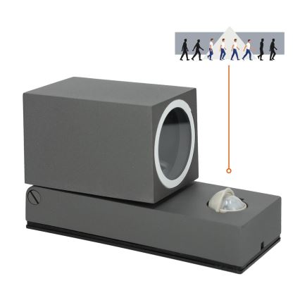 Außenwandleuchte mit Sensor QUAZAR 1xGU10/35W/230V IP44 grau