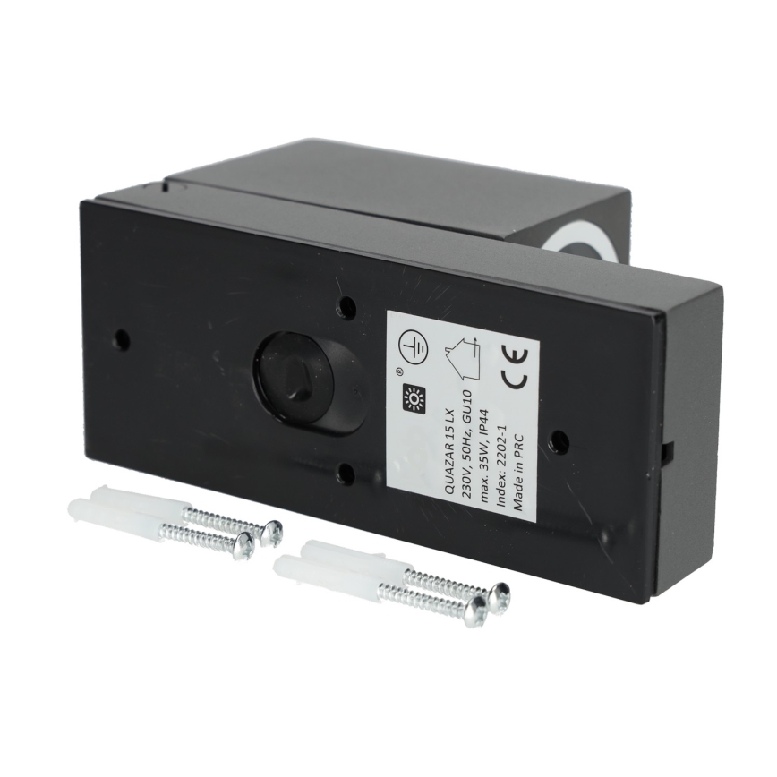Außenwandleuchte mit Sensor QUAZAR 1xGU10/35W/230V IP44 grau