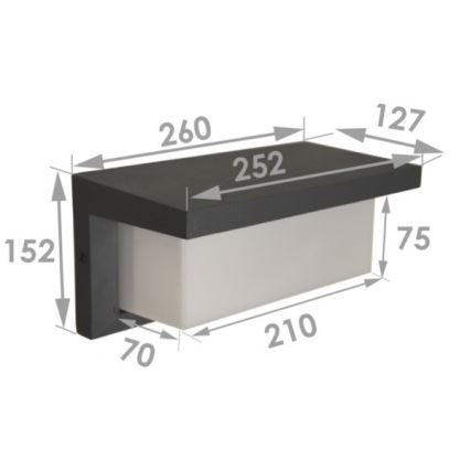 Außenwandleuchte NEELY LED/12W/230V IP54 schwarz