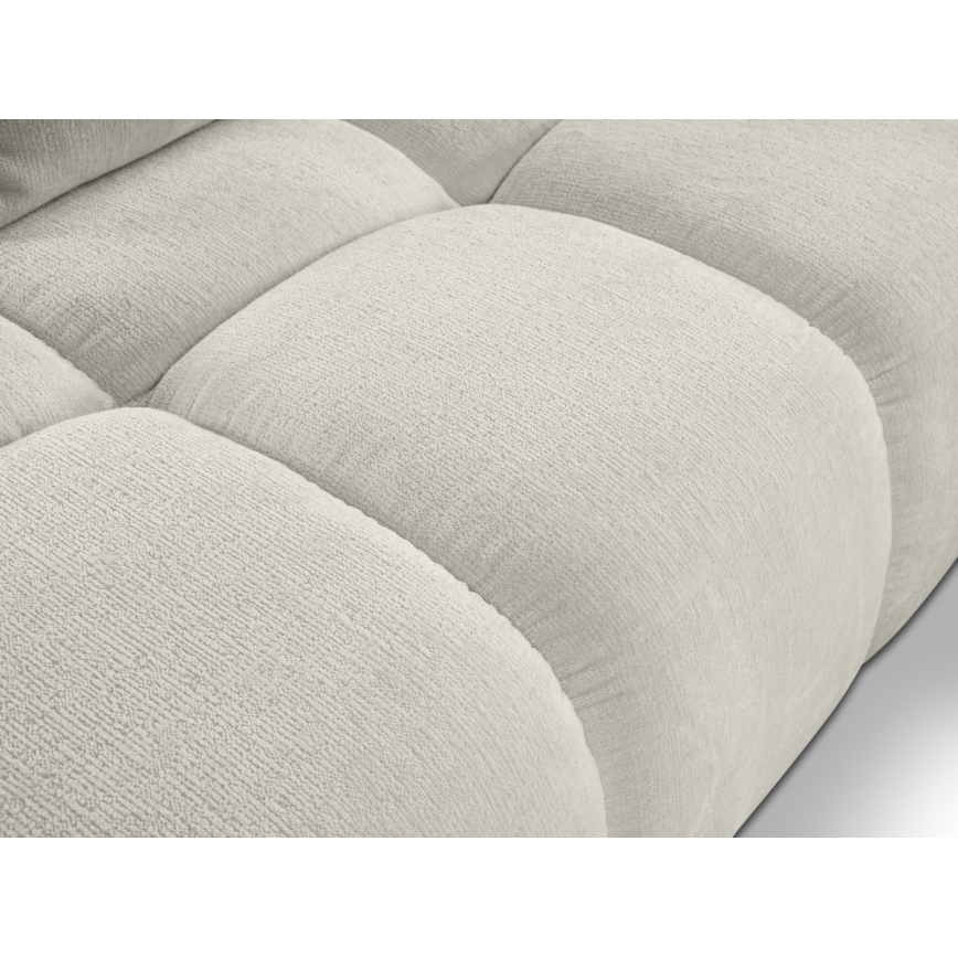 Ausziehbares, gepolstertes Ecksofa mit Stauraum in L‑Form ALMADA, rechts, beige
