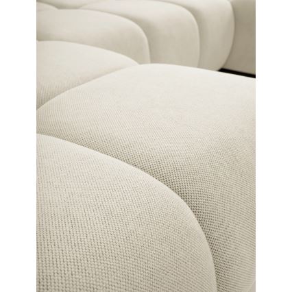 Ausklappbare, gepolsterte U‑förmige Polstergarnitur mit Stauraum ALMADA, beige