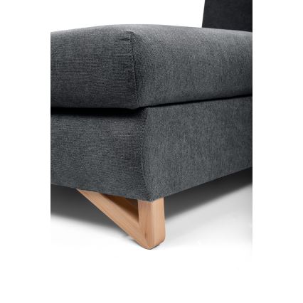 Gepolsterte Eckcouch AVESTA mit Schlaffunktion und Stauraum, L‑Form, links, Anthrazit