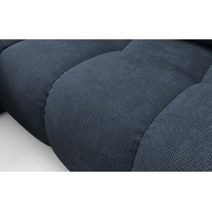 Gepolsterte Eckcouch ALMADA mit Schlaffunktion und Stauraum, L‑Form, links, blau