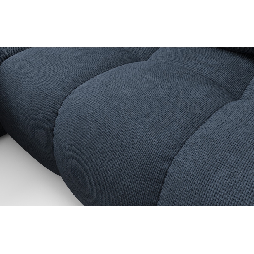 Gepolsterte Eckcouch ALMADA mit Schlaffunktion und Stauraum, L‑Form, links, blau
