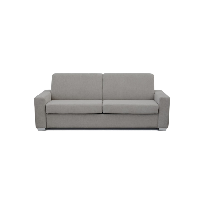 Ausklappbares 3-sitziges Schlafsofa LEKA, grau – zum täglichen Schlafen