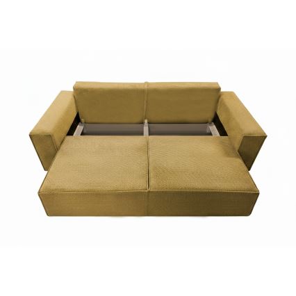 Ausklappbares 3‑Sitzer‑Sofa mit Stauraum RONDA, Orange