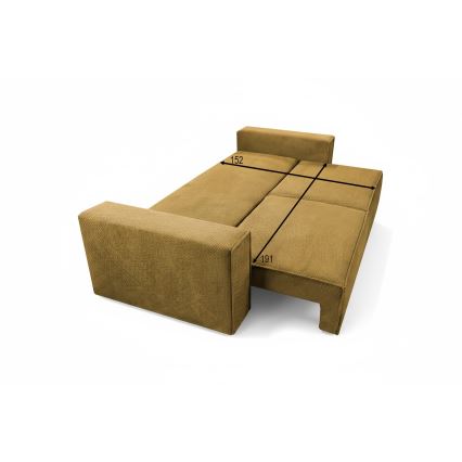 Ausklappbares 3‑Sitzer‑Sofa mit Stauraum RONDA, Orange