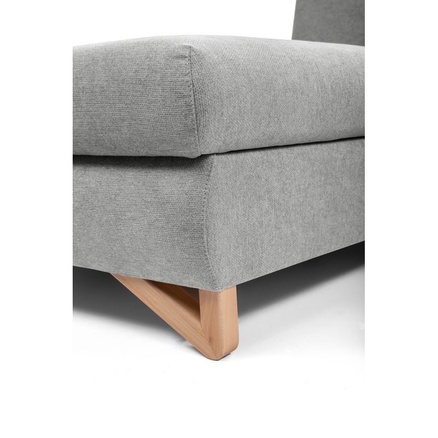 Gepolstertes Ecksofa mit Schlaffunktion und Stauraum in L‑Form AVESTA, links, grau